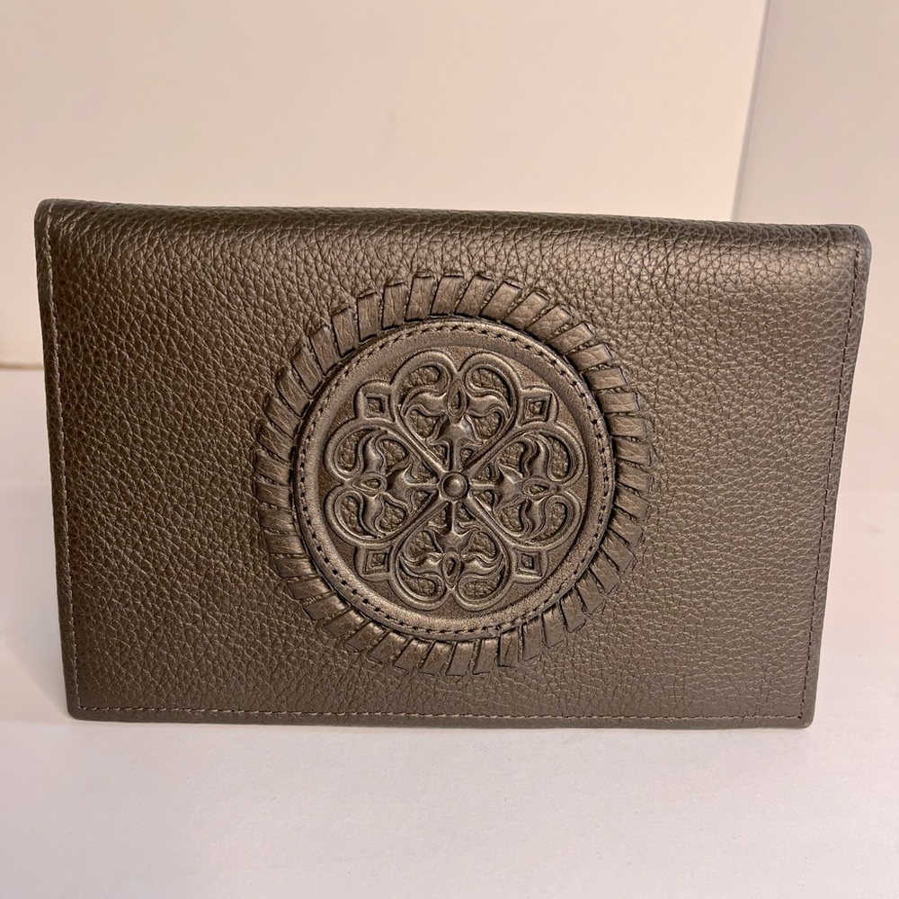Brighton Ferrara Folio Wallet Leather Pewter  (T34623) retail $185.00